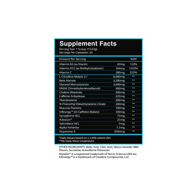 Centuri̇on labz god of rage pump preworkout unchained (alpha yohimbıne + huperzine + dmae