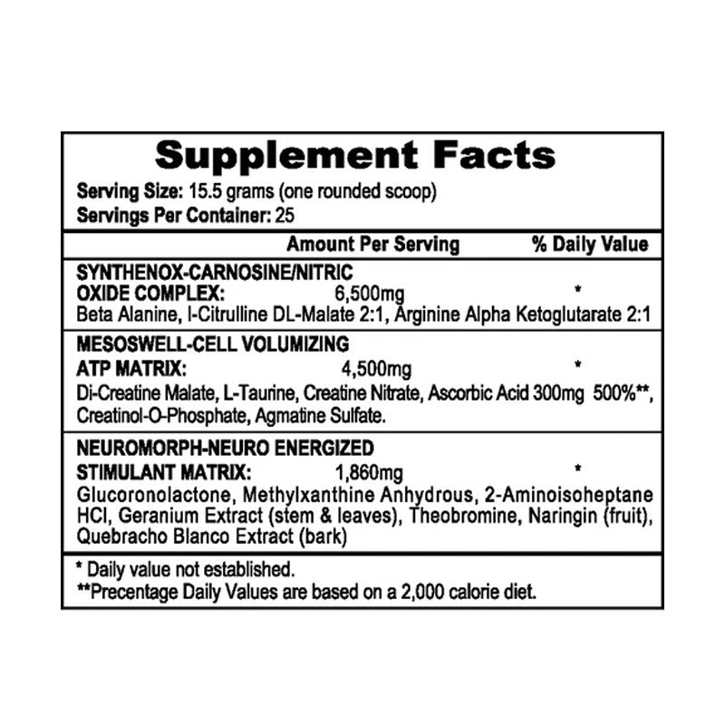 APS MESOMORPH ULTIMATE PRE-WORKOUT COMPLEX, SNOW CONE AROMA