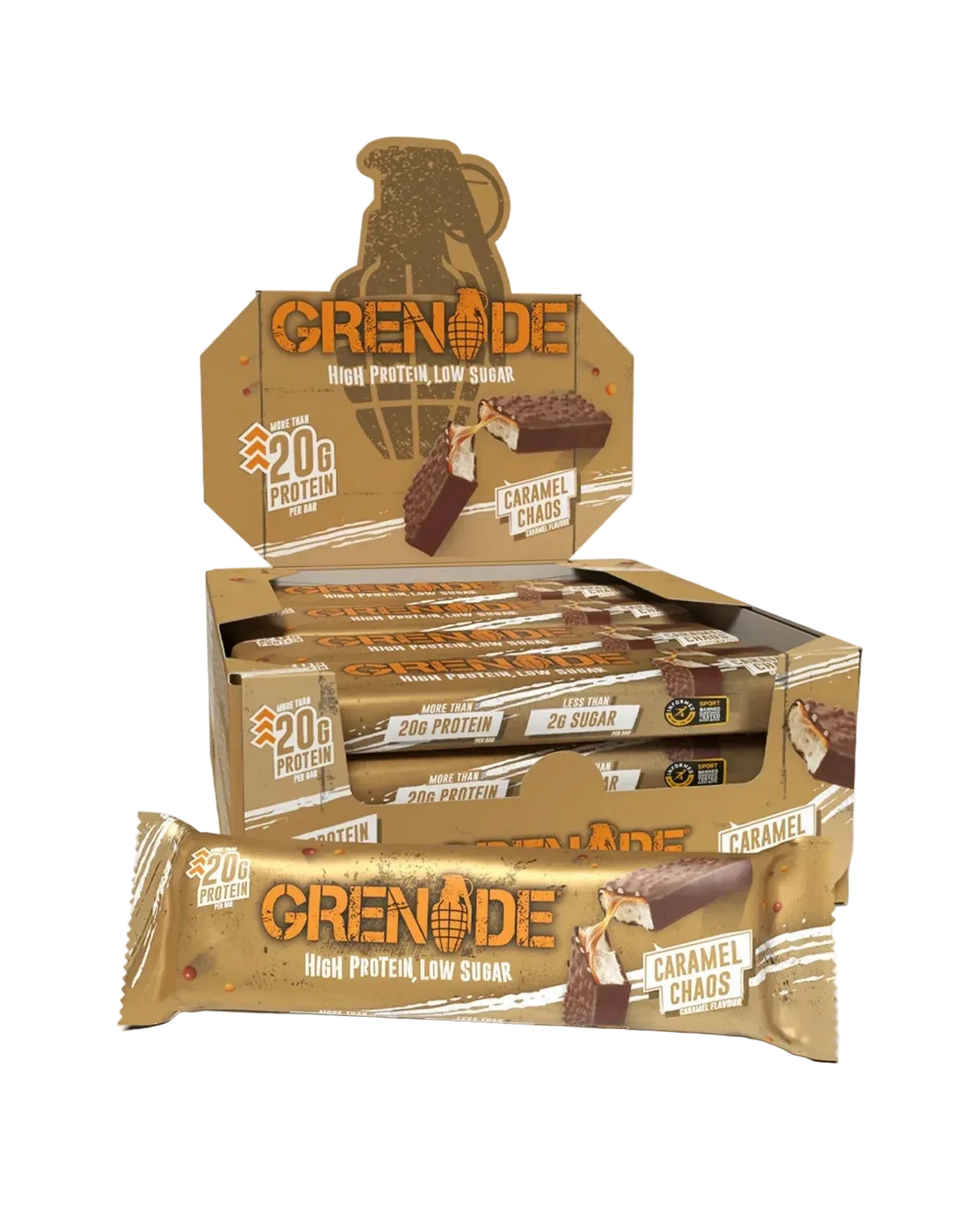Grenade HIgh ProteIn Bar 12x60g Caramel Chaos