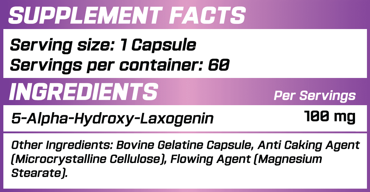 Grimlabs laxogenin 100mg 60 caps - hacim