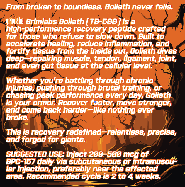 Goliath - tb 500 (thymosin beta-4) 5mg & bacteriostatic water - peptidler