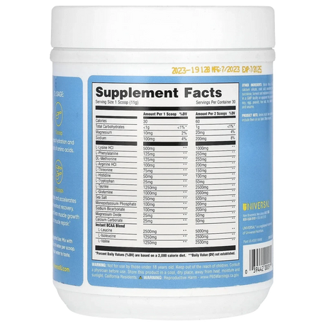 UnIversal ReplenIsh & Restore AmIno Electrolytes & HydratIon LysIne, GlutamIne, Tryptophan 330 g