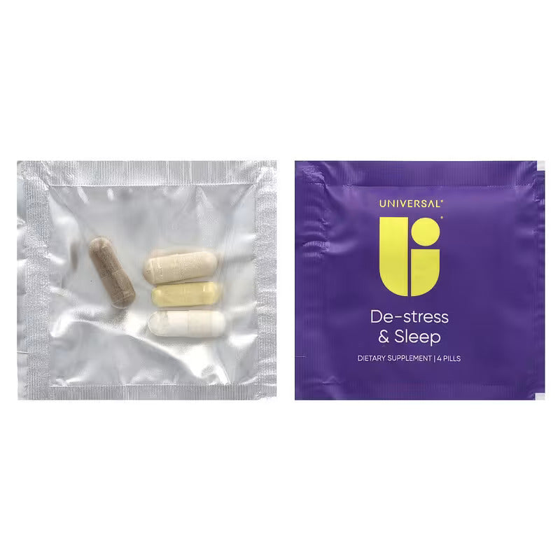 UNIVERSAL U De-Stress & Sleep MULTIVITAMIN Ashwagandha & THEANINE & VALERIAN Root & MELATONIN 30 PILL Packs