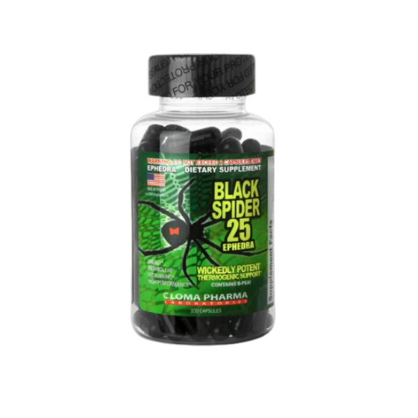 CLOMA PHARMA BLACK SPIDER 25mg Ephedra 100 ServIngs