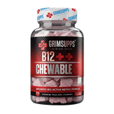 GRIMSUPPS B12++ 1000 mcg ÇİĞNENEBİLİR 60 TABLET – ÇİLEK AROMALI