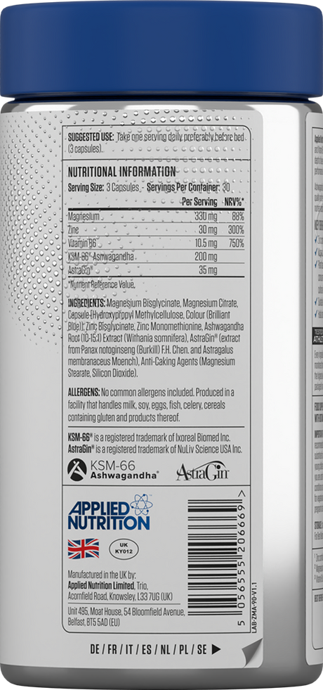 Applied Nutrition ZMA(Magnezyum+Çinko+B6) 90 Caps