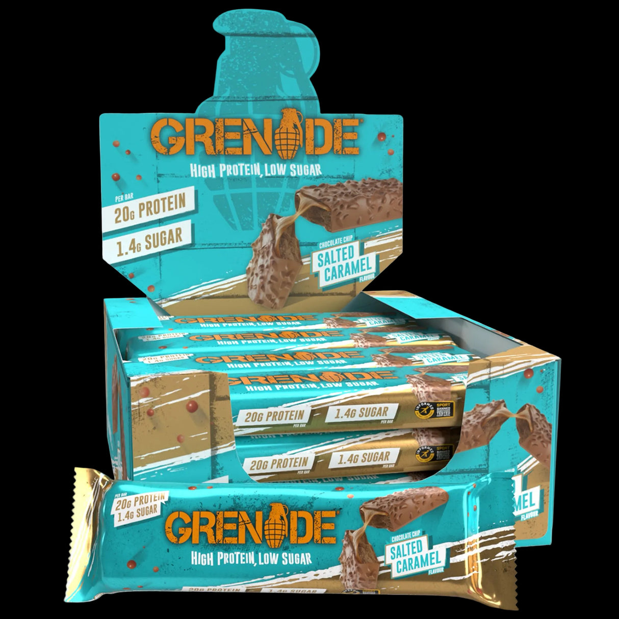 Grenade ProteIn Bar 12*60 Gr - Chocolate ChIp Salted Caramel