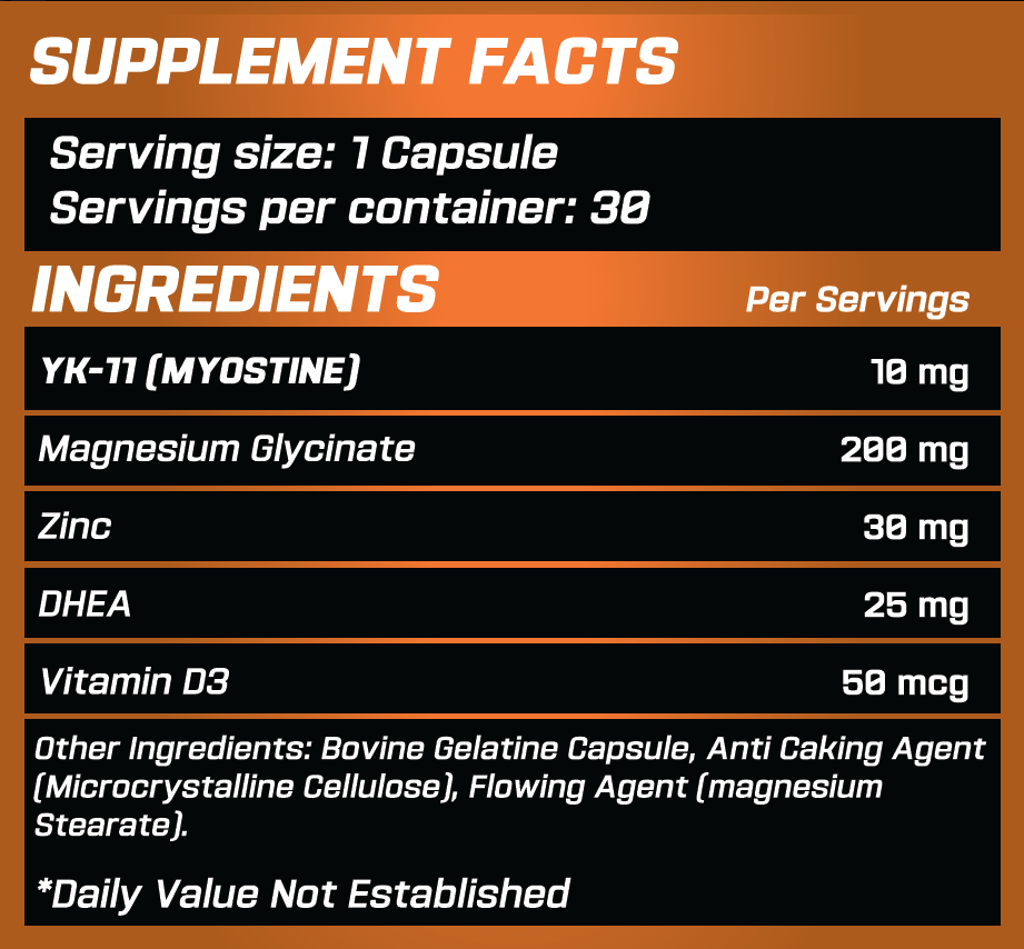 GRIMLABS HELLSING YK-11 10 MG 30 SERVINGS MYOSTATIN INHIBITOR