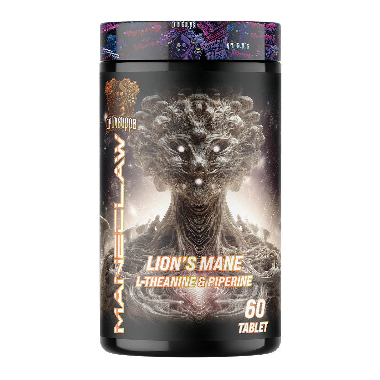 GRIMSUPPS MANECLAW LION'S MANE L-THEANINE & PIPERINE 60 TABLETS