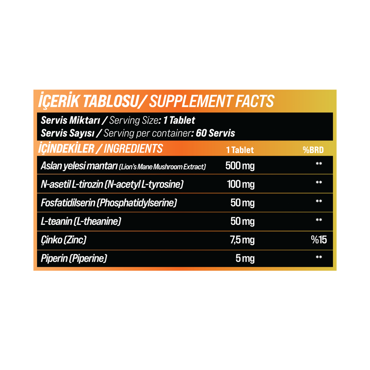 GRIMSUPPS MANECLAW LION'S MANE L-THEANINE & PIPERINE 60 TABLETS