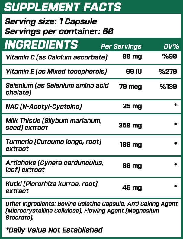 GRIMLABS KARACİĞER DETOKSU- LIVER DTOX (KARACİĞER KORUYUCU) 60 CAPS