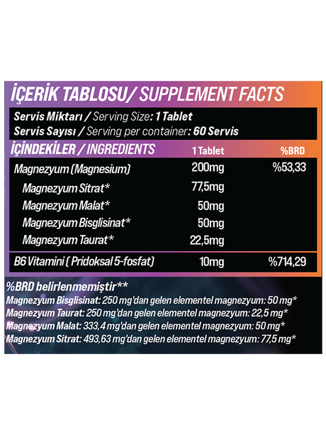 GRIMSUPPS OBLIVION MAGNEZYUM COMPLEX 60 Tablet